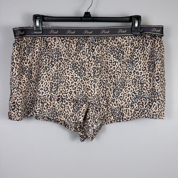 Pink Victoria’s Secret Boxy Pajama Shorts Women's XXL Tencel New Animal Print - Picture 1 of 8